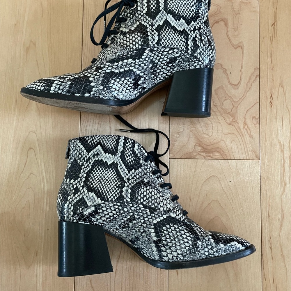 Labuq Python Print Lace Up Bootie - image 4